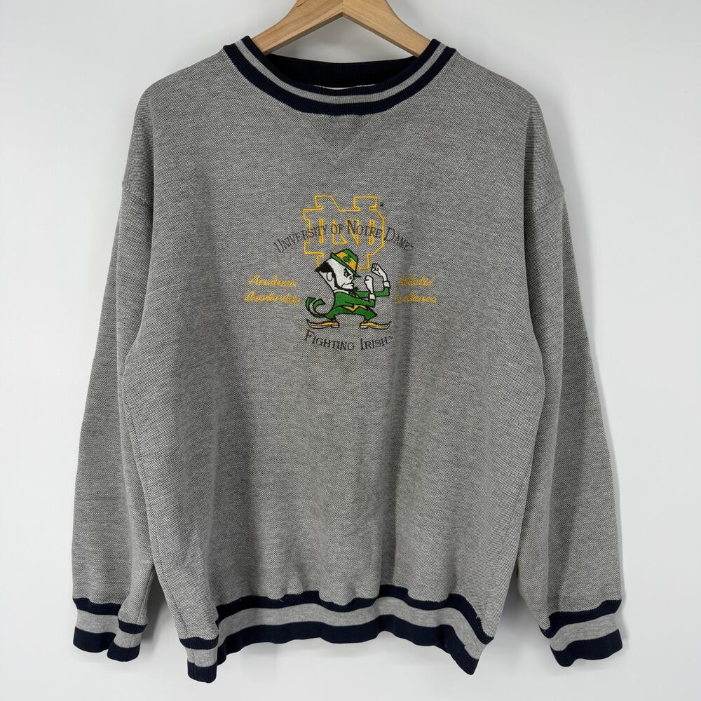Vintage 90s Men’s Notre Dame Crewneck Sweatshirt Fighting Irish Logo University